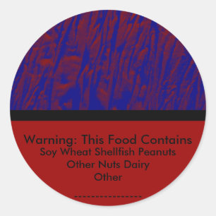 Rond Sticker d'avertissement d'allergie alimentaire