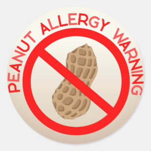 Rond Sticker d'avertissement d'allergie aux arachides