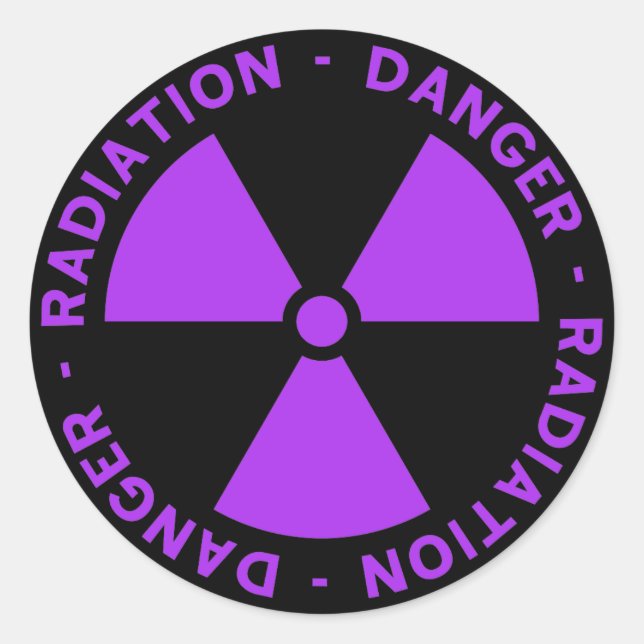 Rond Sticker d'avertissement de rayonnement violet (Devant)