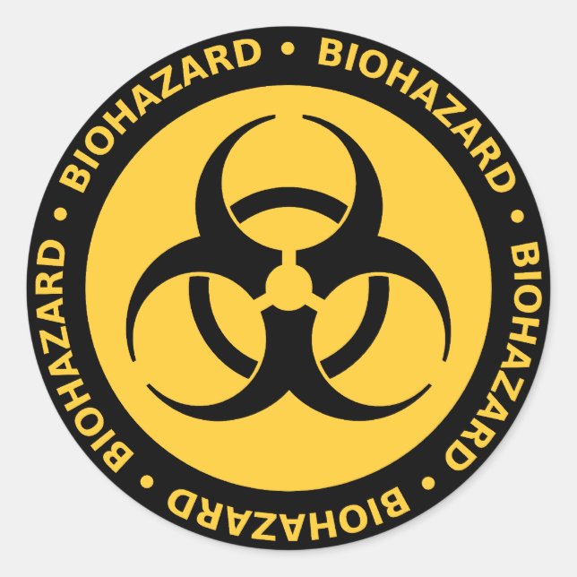 Rond Sticker d'avertissement de risque biologique (Devant)