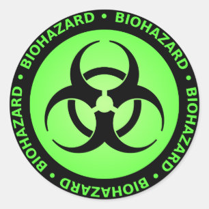 Rond Sticker d'avertissement de risque biologique vert