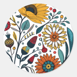 Rond sticker : Dazzling Daisy Delight : Une mode floral