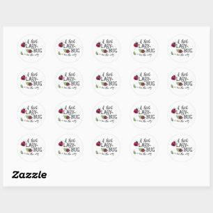 Rond Sticker de Baby shower de Little Ladybug