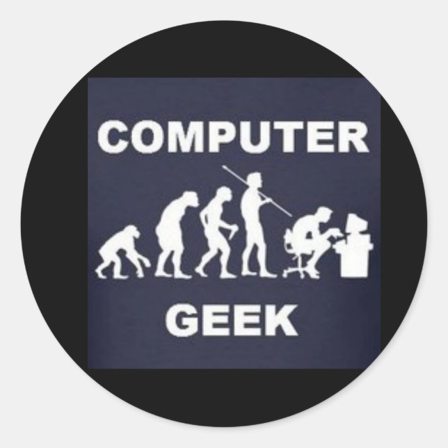 Rond Sticker de balise Geek de l'ordinateur (Devant)
