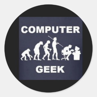 Rond Sticker de balise Geek de l'ordinateur
