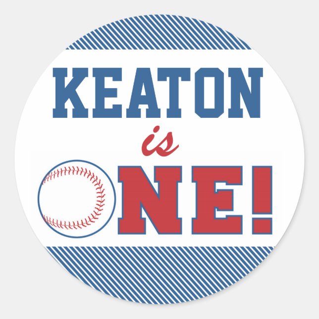Rond Sticker de base-ball premier anniversaire (Devant)