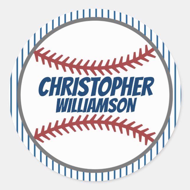 Rond Sticker de baseball de nom personnel (Devant)