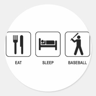 Rond Sticker De Baseball De Sommeil