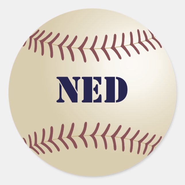 Rond Sticker de baseball Ned / Sceau (Devant)