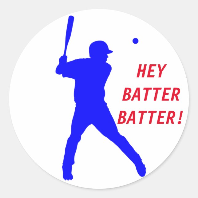 Rond Sticker de baseball personnalisable avec batteur (Devant)