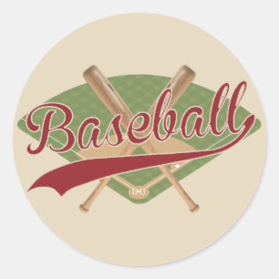 Rond Sticker de baseball vintage look