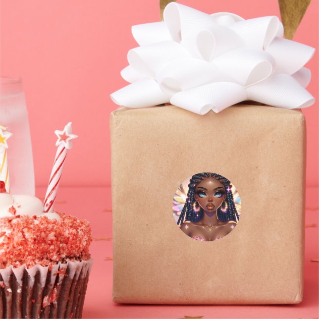 Rond Sticker de beauté Rainbow (Fête)