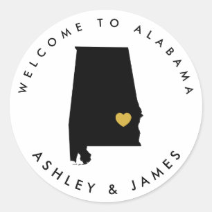 Rond Sticker de bienvenue Mariage de l'Alabama pour sac
