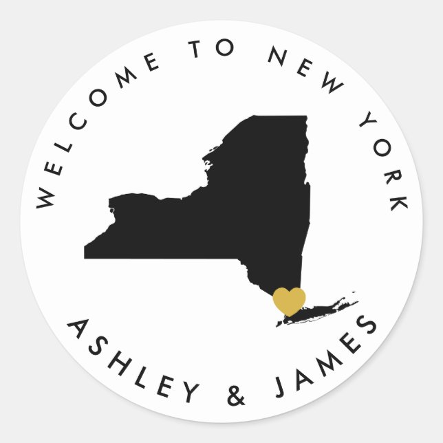 Rond Sticker de bienvenue Mariage de New York pour sac  (Devant)