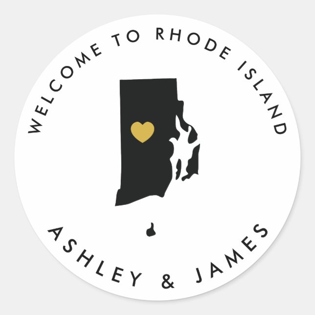 Rond Sticker de bienvenue Mariage de Rhode Island Balis (Devant)