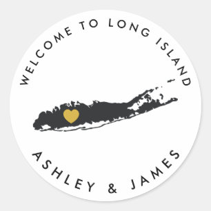 Rond Sticker de bienvenue pour Mariage de Long Island B
