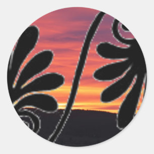 Rond Sticker de bordure du coucher de soleil