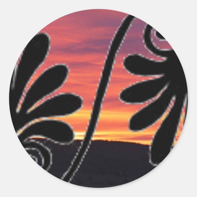 Rond Sticker de bordure du coucher de soleil (Devant)