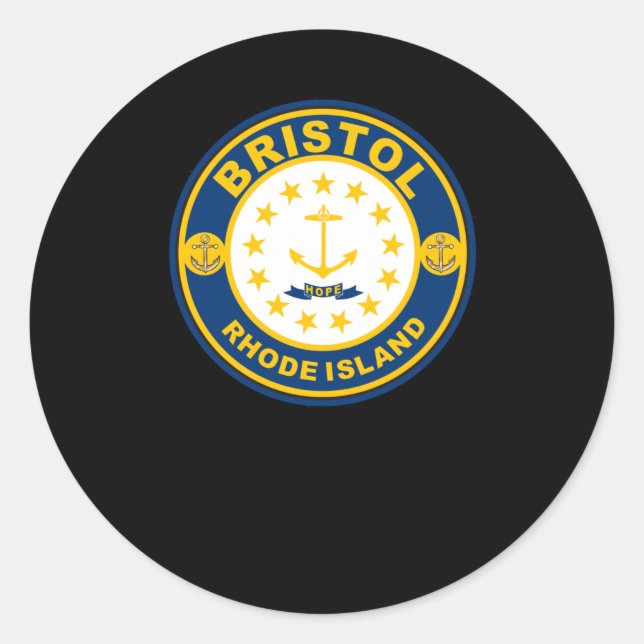 Rond Sticker de Bristol Rhode Island (Devant)