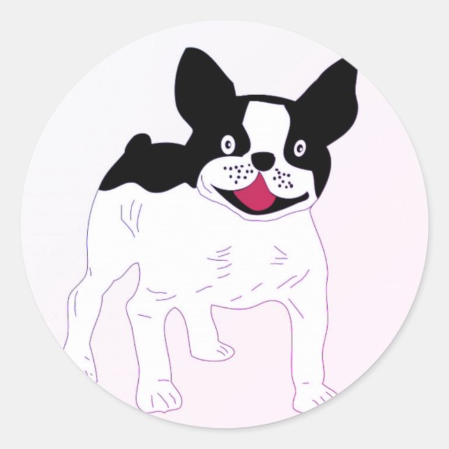 ROND STICKER DE BULLDOG FRANÇAIS (Devant)