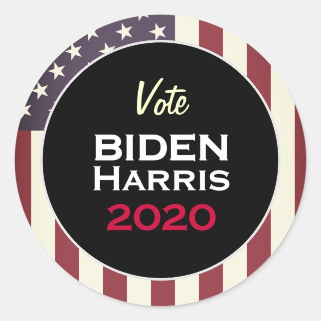 Rond Sticker de campagne ronde BIDEN HARRIS 2020 Americ (Devant)