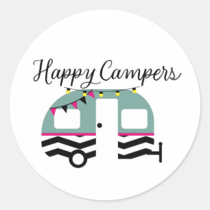 Rond Sticker de Campers heureux