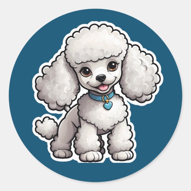Rond Sticker de caniche (Devant)