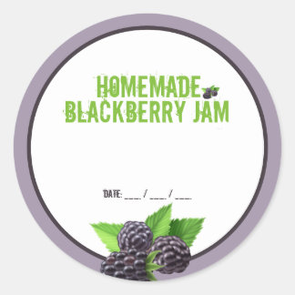 Rond Sticker de canne à confiture de Blackberry fait ma
