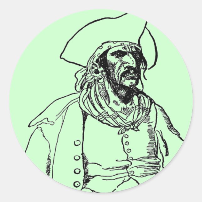 Rond Sticker de capitaine pirate (Devant)