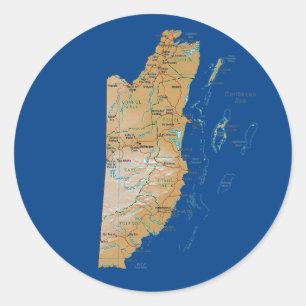 Rond Sticker de carte Belize