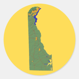 Rond Sticker de carte Delaware