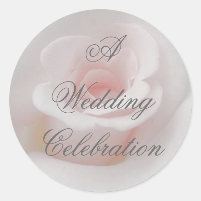 Rond Sticker de célébration Mariage rose (Devant)