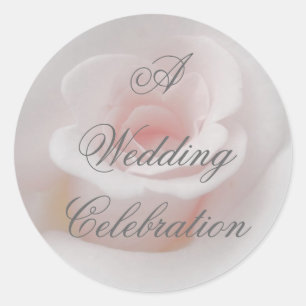 Rond Sticker de célébration Mariage rose