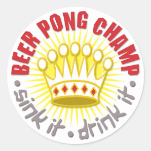 Rond Sticker de champ de bière Pong