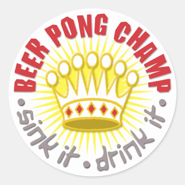 Rond Sticker de champ de bière Pong (Devant)