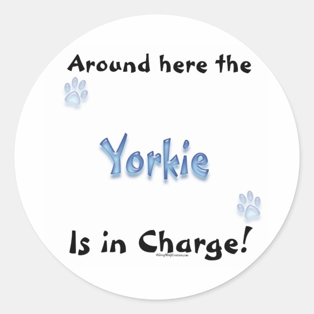 Rond Sticker de charge Terrier Yorkshire (Devant)