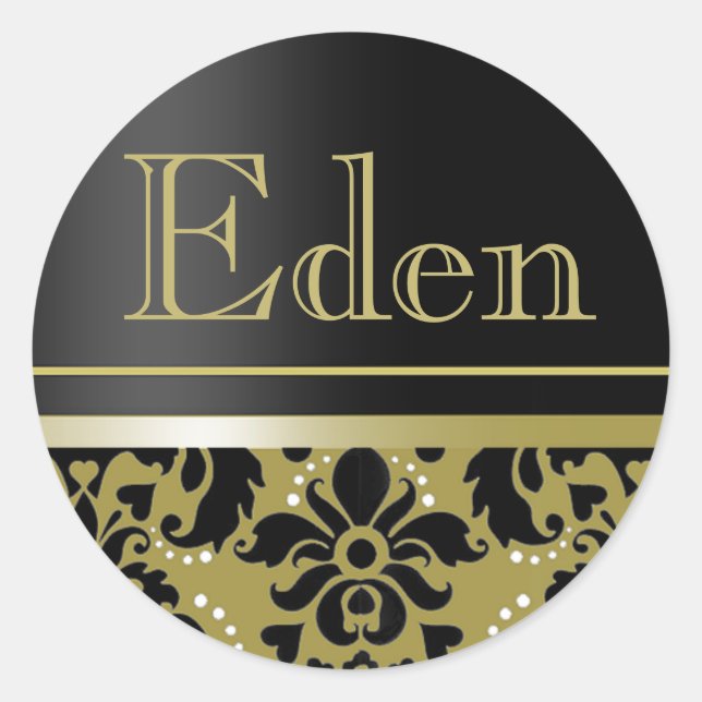 Rond Sticker de chaucer "Eden" (noir/or) (Devant)