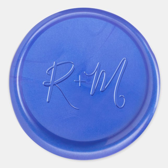 Rond Sticker de cire en quartz bleu initial (Devant)