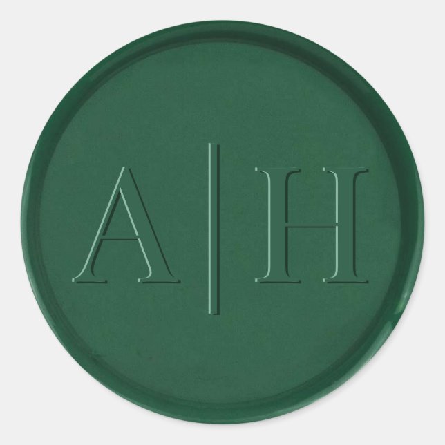 Rond Sticker de cire verte de la forêt initiale Monogra (Devant)