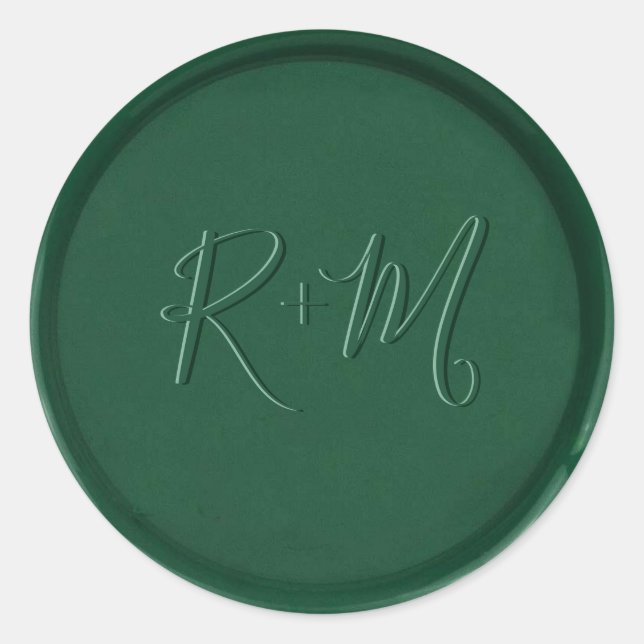 Rond Sticker de cire verte de la forêt initiale Monogra (Devant)