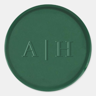 Rond Sticker de cire verte de la forêt initiale Monogra