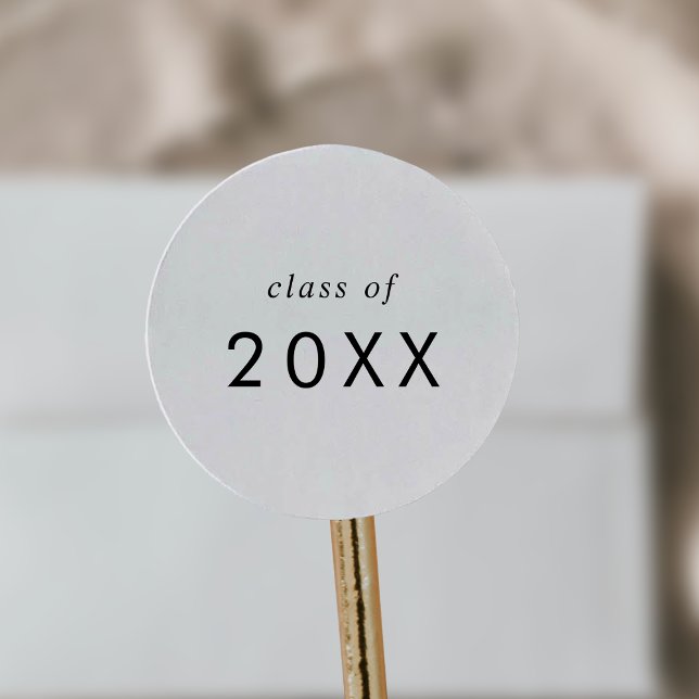 Rond Sticker de classe de typographie Chic Année (Chic Typography Class Year Graduation Sticker)