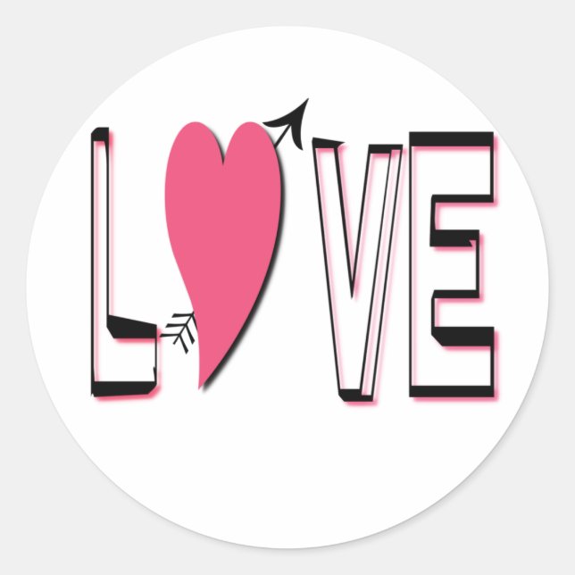 Rond Sticker de coeur d'amour (Devant)