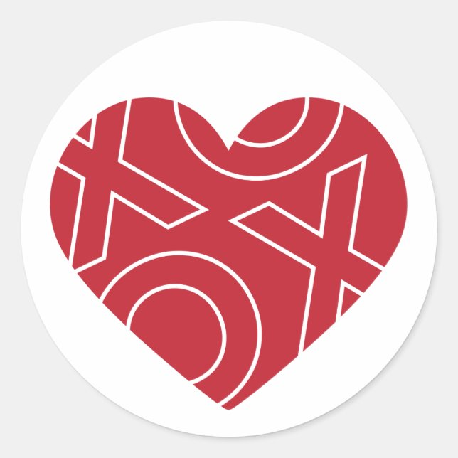Rond Sticker de coeur de Kiss Hugs (Devant)