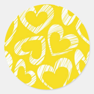Rond Sticker de coeur jaune