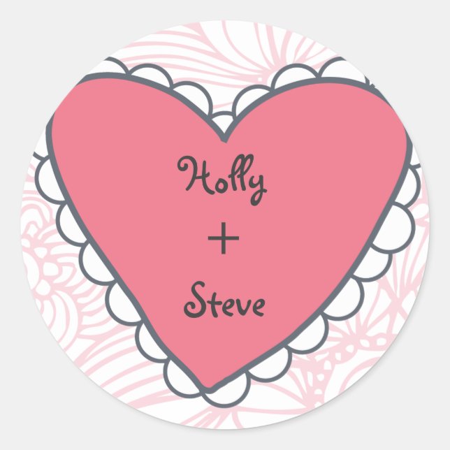 Rond Sticker de coeur par TearDrop Mariages (Devant)