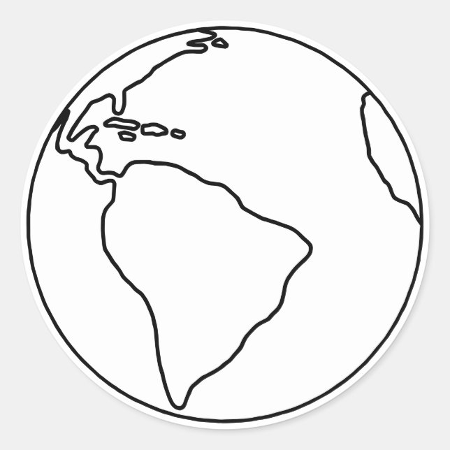 Rond Sticker de coloriage - Esquisse terrestre en plan  (Devant)