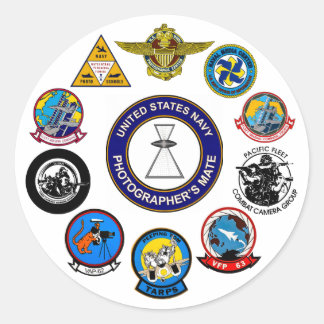 Rond Sticker de commande du photographe de marine