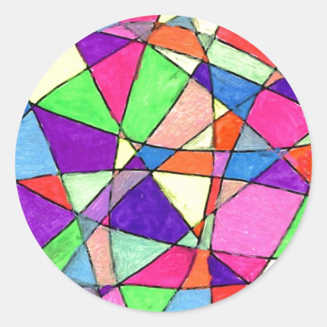 Rond Sticker de conception abstrait "Verre tendu" (Devant)