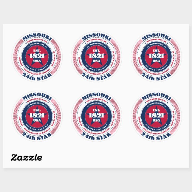 Rond Sticker de conception circulaire du Missouri patri (Feuille)
